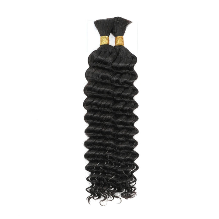 Bulk Deep Wave Human Hair for Braiding - No Weft