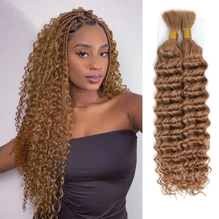 Bulk Deep Wave Human Hair for Braiding - No Weft