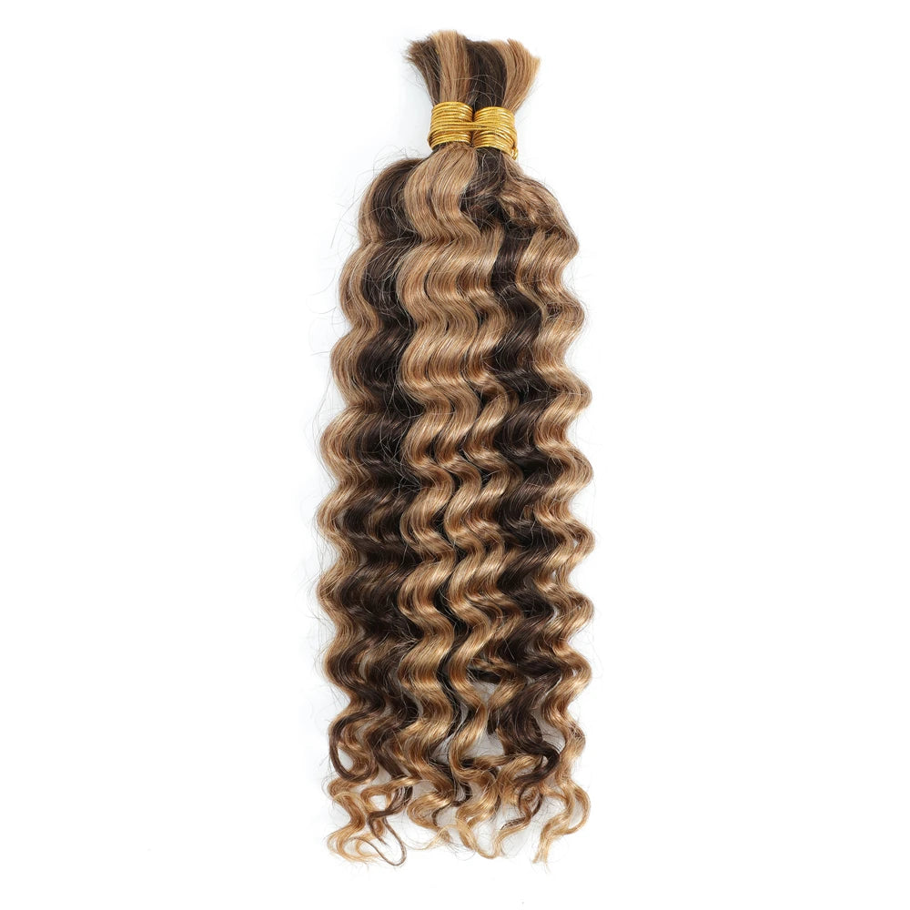 Bulk Deep Wave Human Hair for Braiding - No Weft