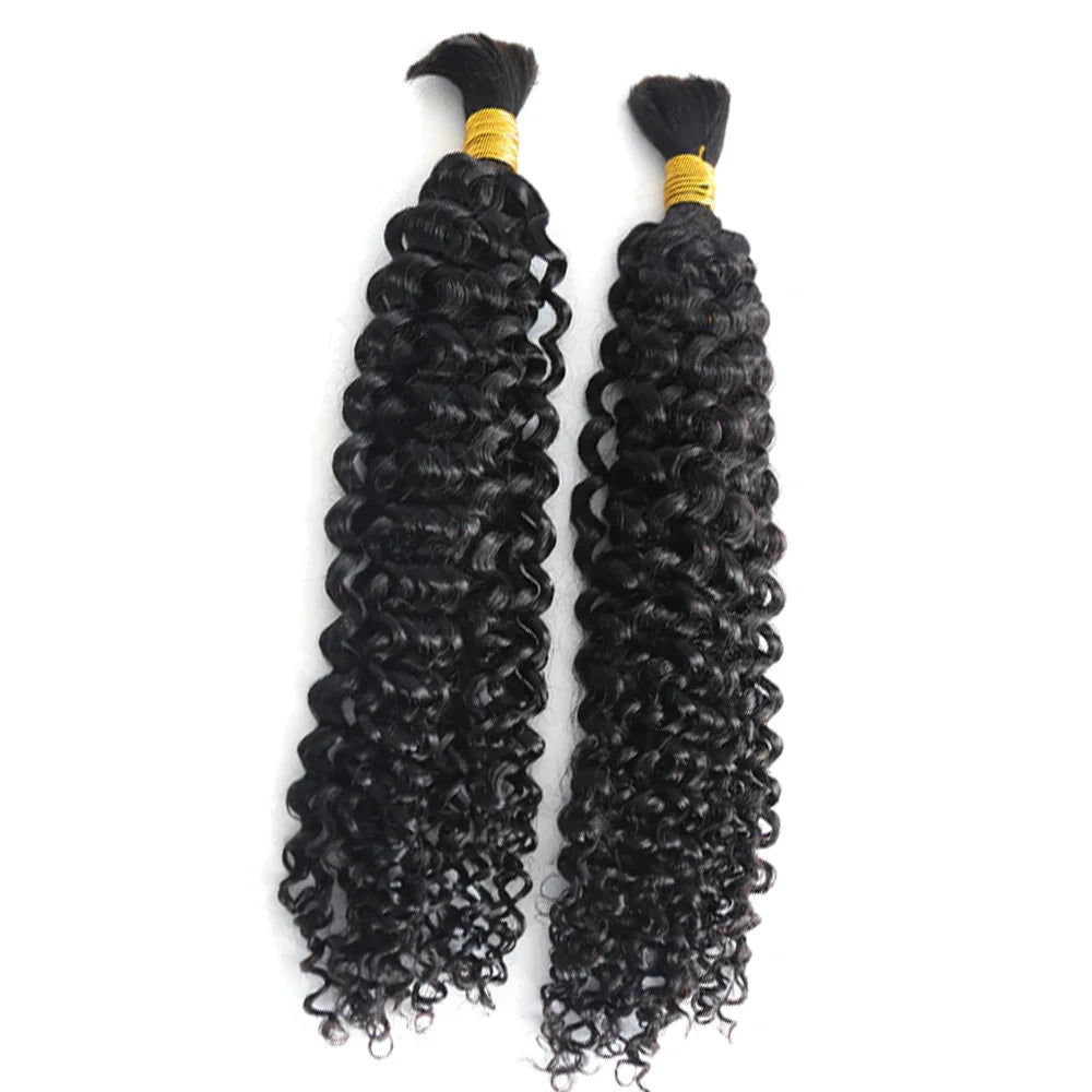 Bulk Deep Wave Human Hair for Braiding - No Weft