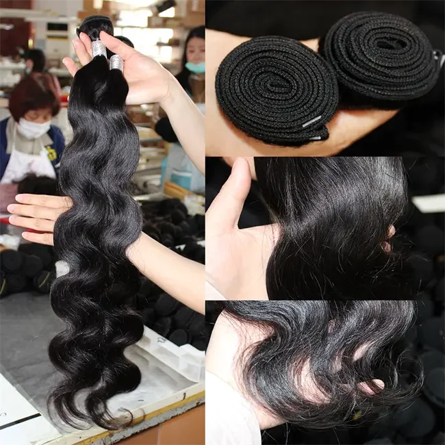 Top Grade Virgin Brazilian Body Wave Hair Bundles - No Tangling, No Shedding, Can Be Dyed
