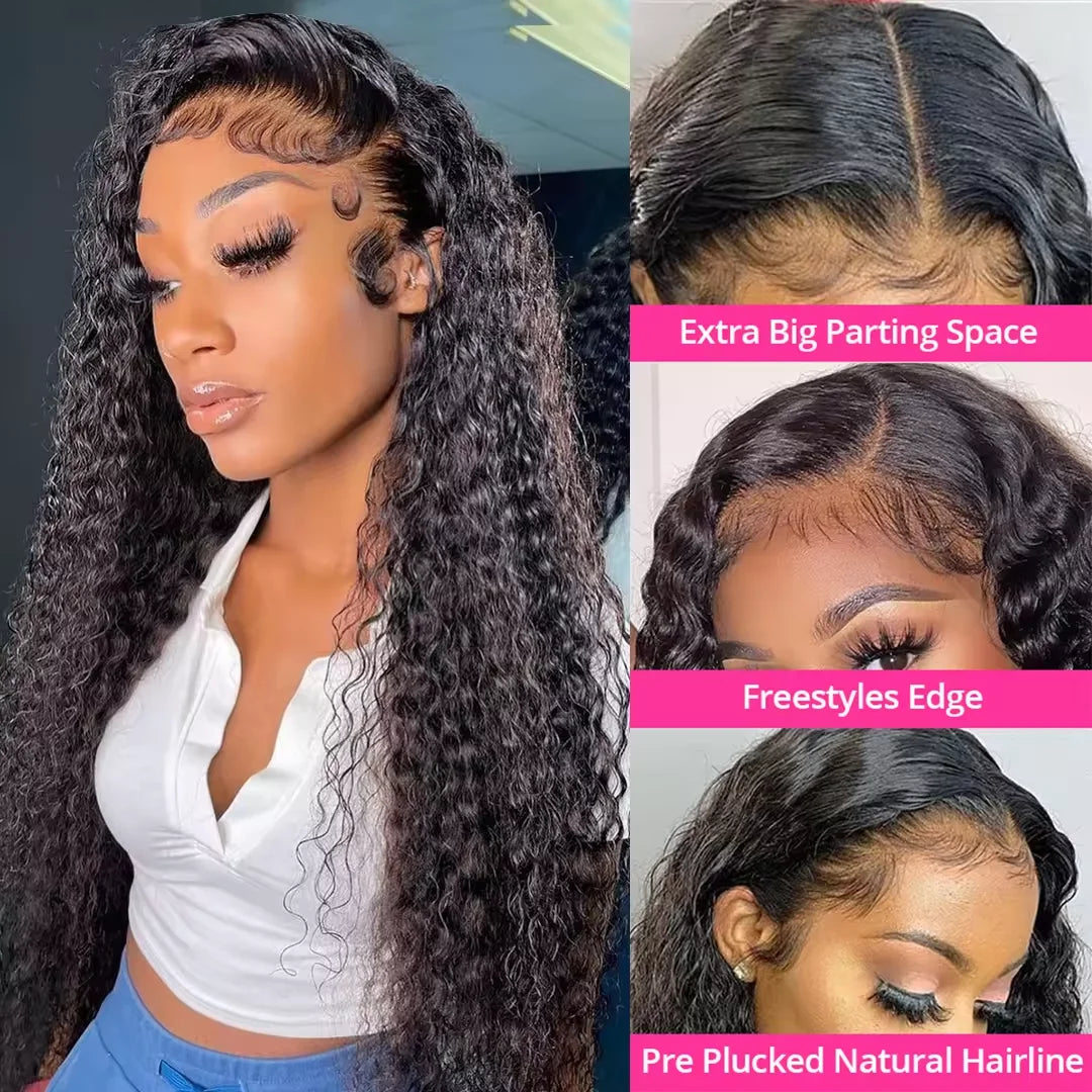 Glueless 360 HD Lace Front Water Wave Wig for Black Women