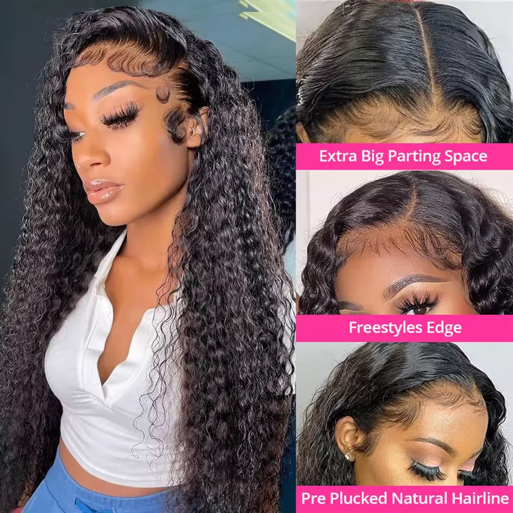 Glueless 360 HD Lace Front Water Wave Wig for Black Women