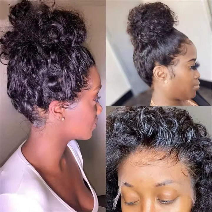 Glueless 360 HD Lace Front Water Wave Wig for Black Women