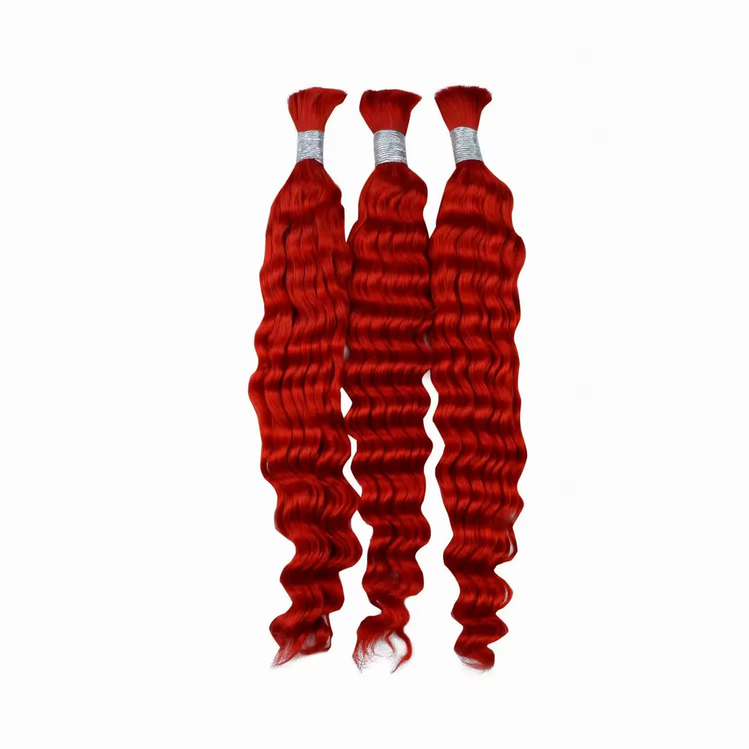 Deep Wave Unprocessed Raw Human Hair Bulk for Braiding