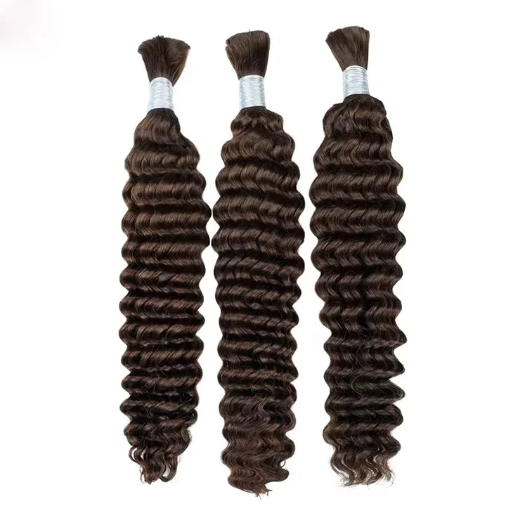 Deep Wave Unprocessed Raw Human Hair Bulk for Braiding