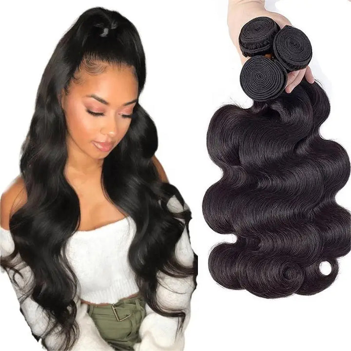 Top Grade Virgin Brazilian Body Wave Hair Bundles - No Tangling, No Shedding, Can Be Dyed