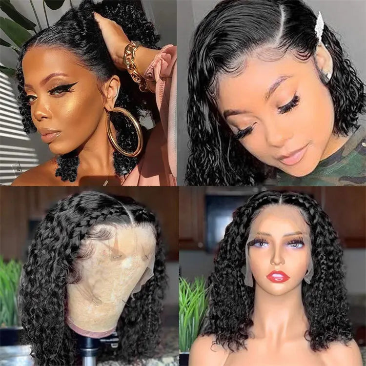 Jerry Curls 5x5 Lace Closure Wig - Pre-Plucked, Short Bob, Glueless, Human Hair
