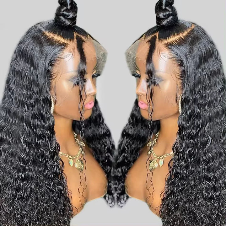 Glueless 360 HD Lace Front Water Wave Wig for Black Women
