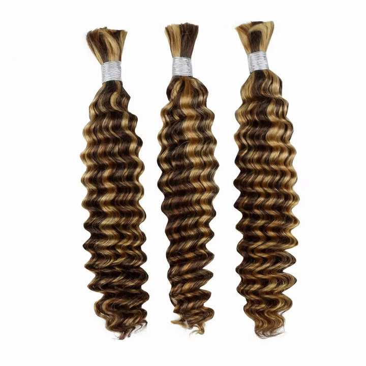 Deep Wave Unprocessed Raw Human Hair Bulk for Braiding