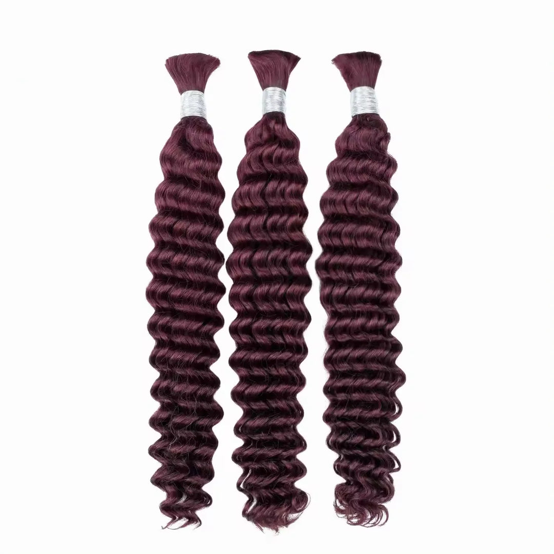 Deep Wave Unprocessed Raw Human Hair Bulk for Braiding