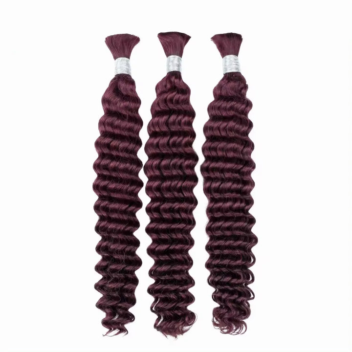Deep Wave Unprocessed Raw Human Hair Bulk for Braiding