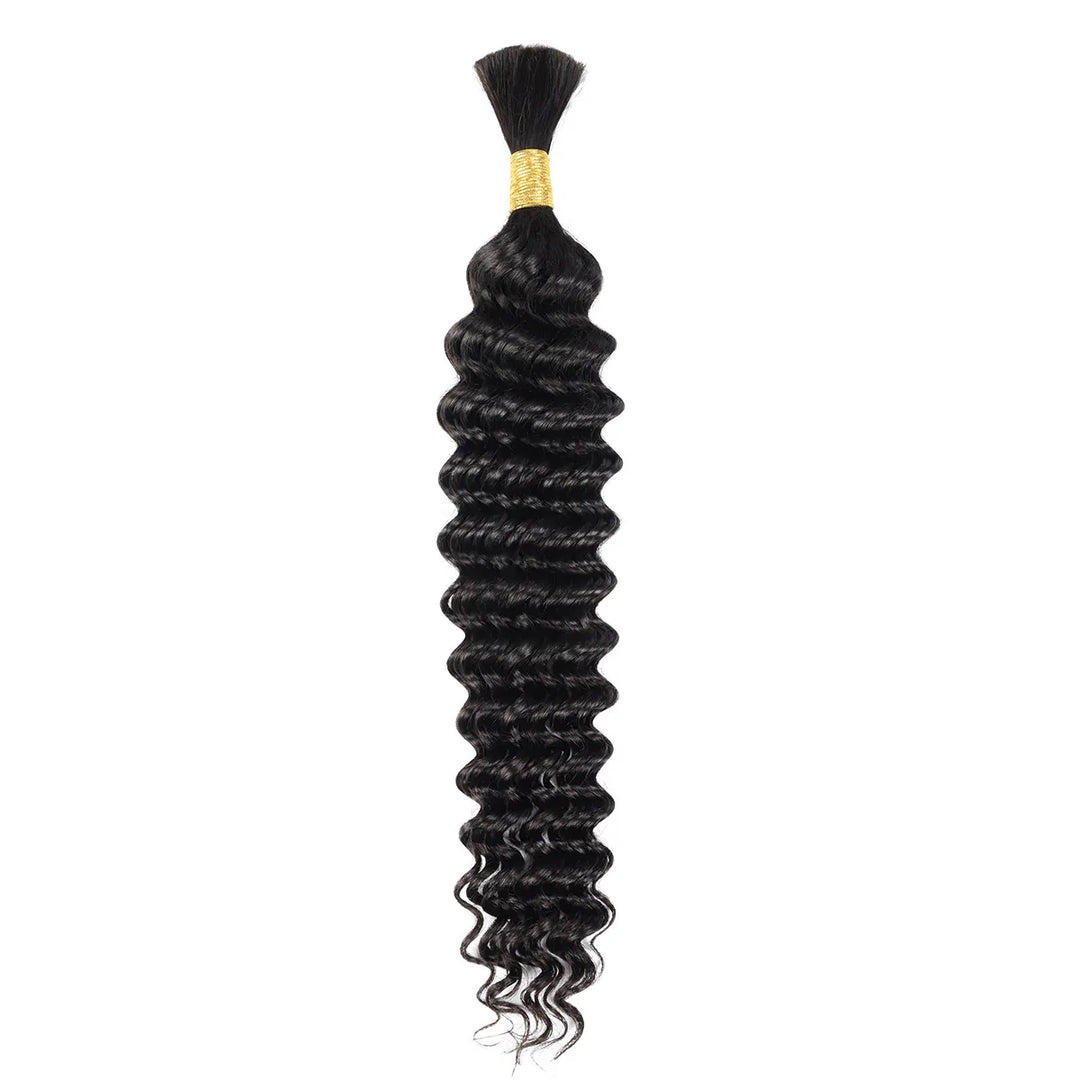 Deep Wave Unprocessed Raw Human Hair Bulk for Braiding